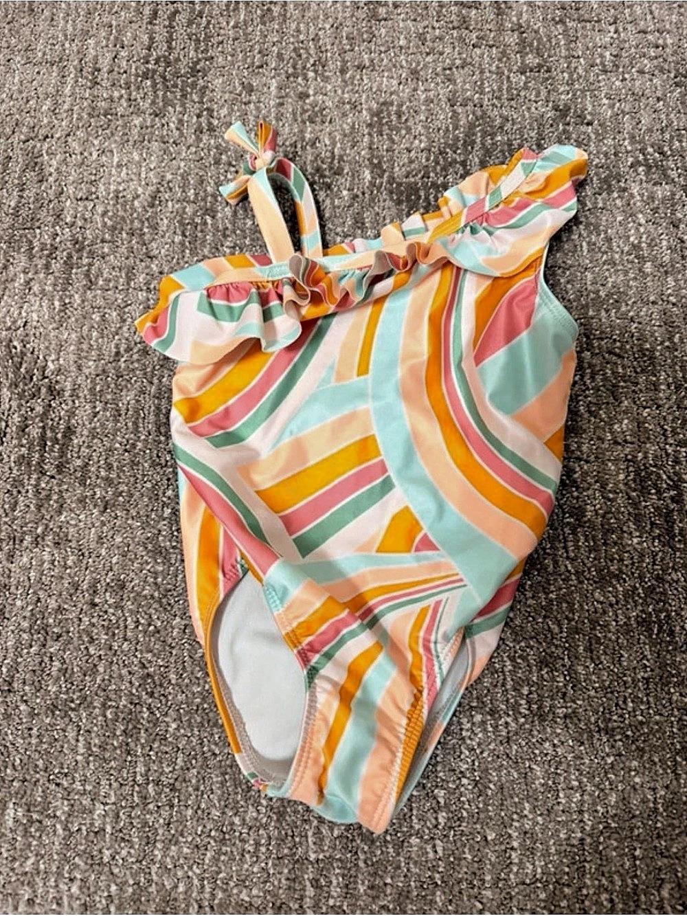 Wonder Nation Girls Striped One-Piece Swimsuit Size 3T